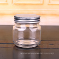 High quality 250ml 350ml 500ml 750ml honey glass mason storage jar with metal  lid
